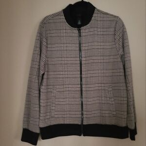 H&M Mens Plaid Light Zip Jacket Sz Med
